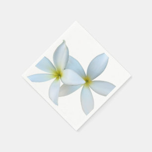 White Plumeria Blooms Napkins