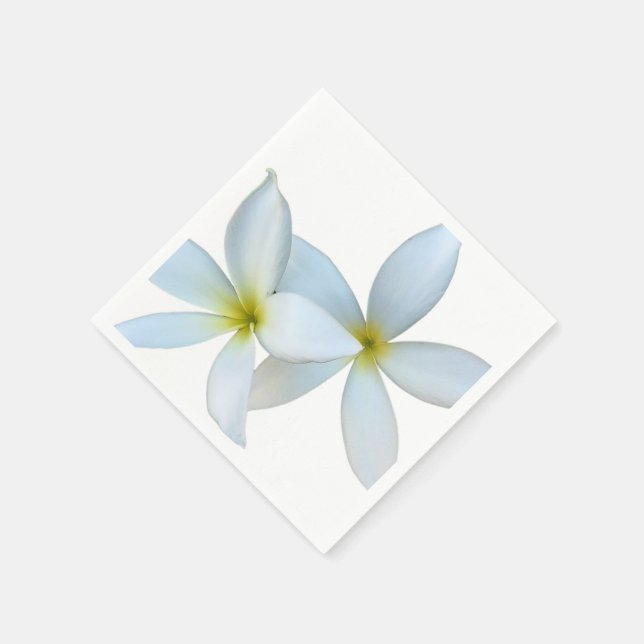 White Plumeria Blooms  Napkins (Corner)