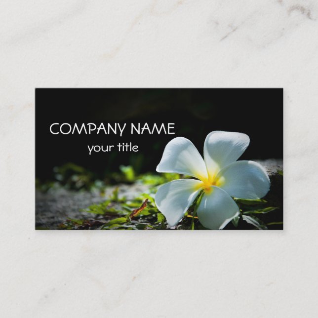 White Plumeria Business Card (Front)