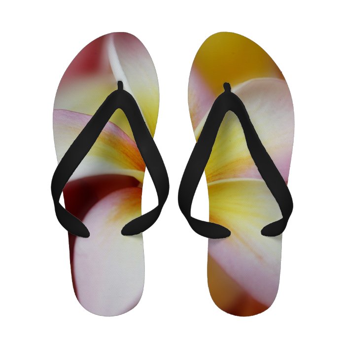 White Plumeria Frangipani Hawaii Flower Hawaiian Flip Flops