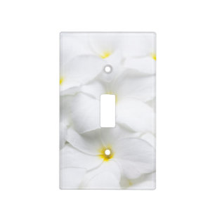 White Plumeria Frangipani Hawaiian Tropical Flower Light Switch Cover