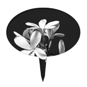 White Plumeria in full bloom Cake Topper
