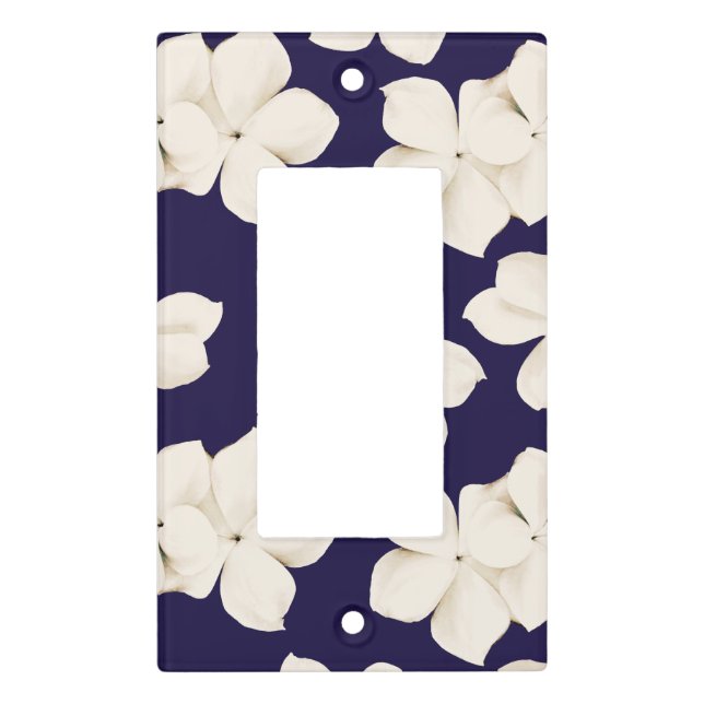White Plumeria Light Switch Cover (Front)