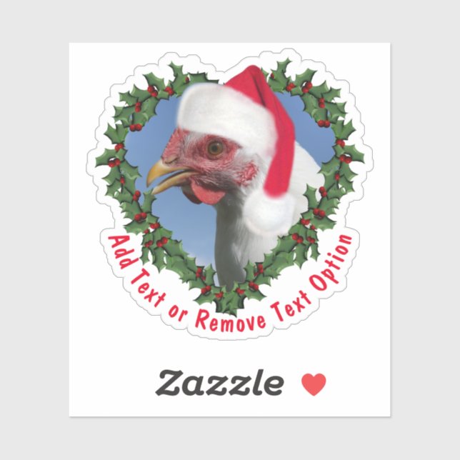White Plymouth Rock Chicken Wreath Christmas Sticker (Sheet)