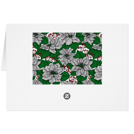 White poinsettia, Christmas pattern (Back Horizontal)