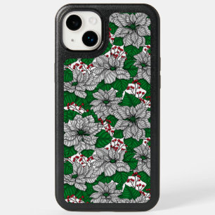 White poinsettia, Christmas pattern OtterBox iPhone 14 Plus Case