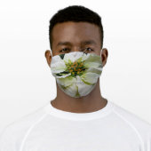 White Poinsettia Elegant Christmas Holiday Floral Adult Cloth Face Mask (Worn)