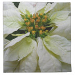 White Poinsettia Elegant Christmas Holiday Floral Cloth Napkin