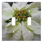 White Poinsettia Elegant Christmas Holiday Floral Light Switch Cover