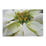 White Poinsettia Elegant Christmas Holiday Floral Placemat