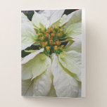 White Poinsettia Elegant Christmas Holiday Floral Pocket Folder