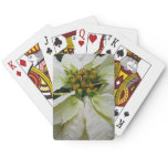 White Poinsettia Elegant Christmas Holiday Floral Poker Cards