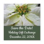White Poinsettia Elegant Christmas Save the Date