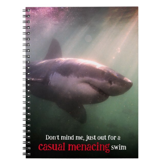 White pointer shark underwater notebook (Front)