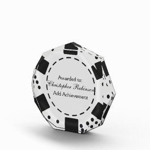 White Poker Chip Acrylic Award