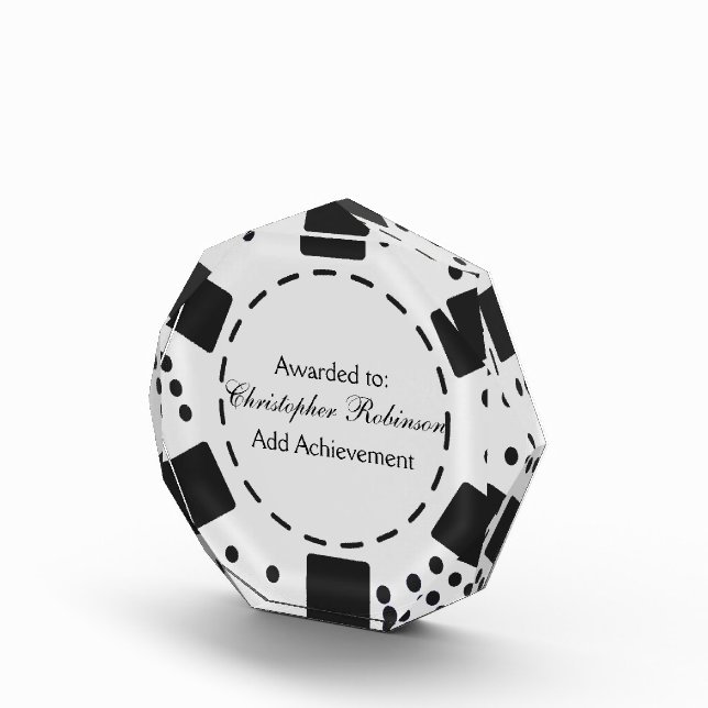 White Poker Chip Acrylic Award (Right)