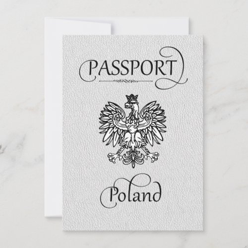 White Poland Passport Save the Date Card