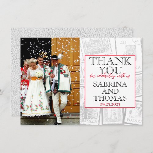 White Poland Wedding Photo Thank You