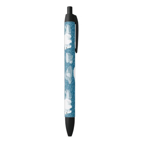 White Polar Bear North Wild Animal Blue Cold Black Ink Pen