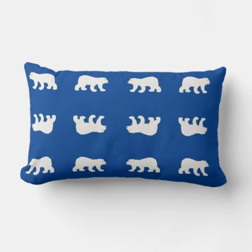 White Polar Bear Pattern Lumbar Pillow