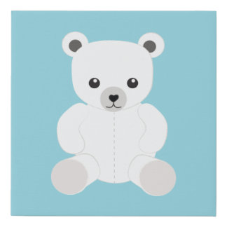 White Polar Teddy Bear Canvas