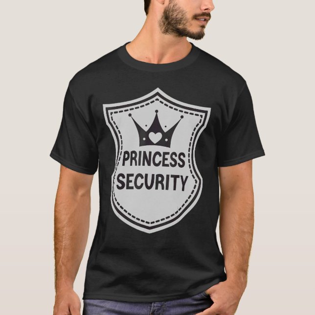 White Police Badge Princess Security Big Brother B T-Shirt (Front)