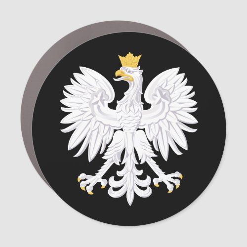 White Polish eagle car magnet