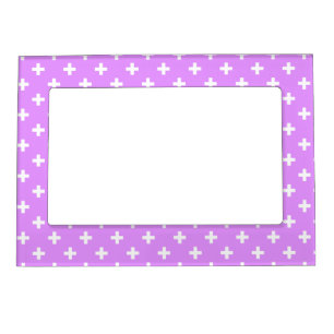 White polka crosses on lilac magnetic frame