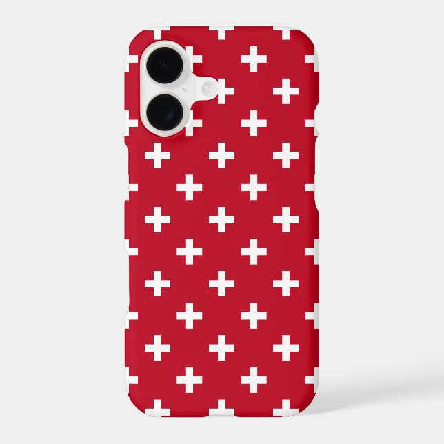 White polka crosses on red Case-Mate iPhone case (Back)