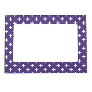 White polka crosses on ultra violet magnetic frame