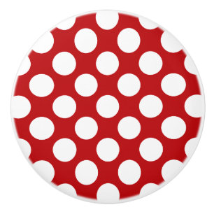 White Polka Dot Design - Ceramic Knob