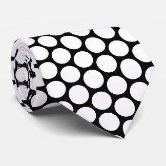 White Polka Dot Design Neck Tie