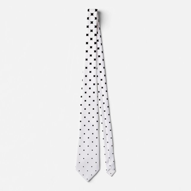 White polka dot graduation and black background neck tie (Front)