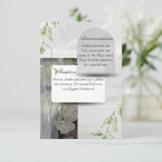 White Polka Dot Greenery Wedding Enclosure Card