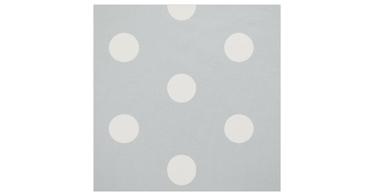 White Polka Dot Grey Fabric Zazzle