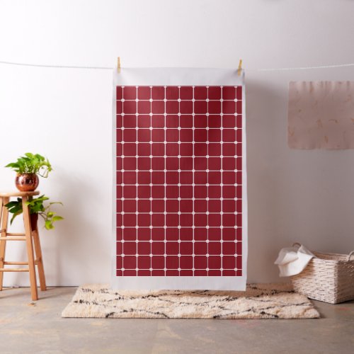 White Polka Dot Lattice on Dark Red Fabric