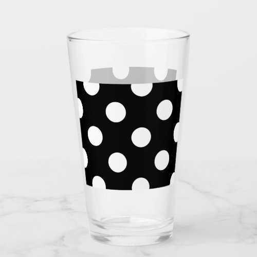 White Polka Dot on Black Pattern Glass