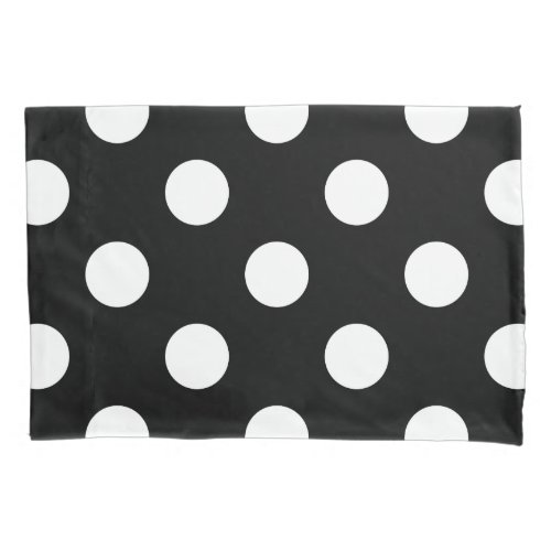 White Polka Dot on Black Pattern Pillow Case