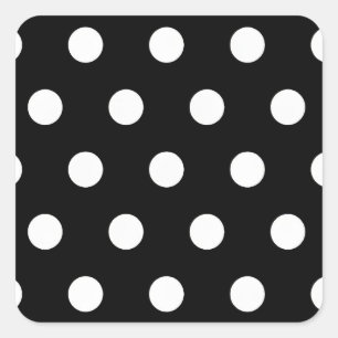 White Polka Dot on Black Sticker