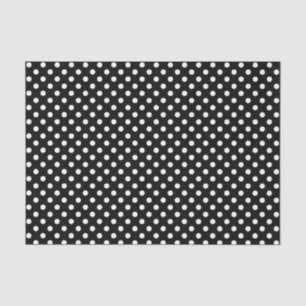 White Polka Dot on Black Tissue Paper