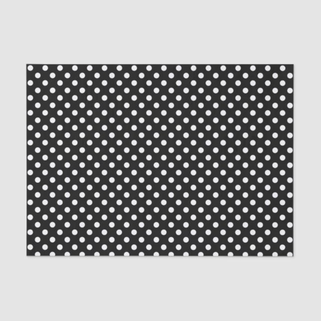 White Polka Dot on Black Tissue Paper (Front)