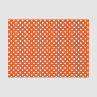 White Polka Dot on Bright Orange Tissue Paper