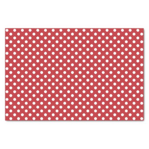 White Polka Dot on Dark Red Tissue Paper