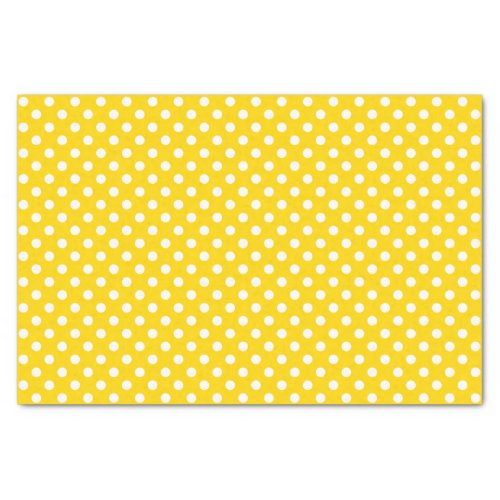 White Polka Dot on Golden Yellow Tissue Paper