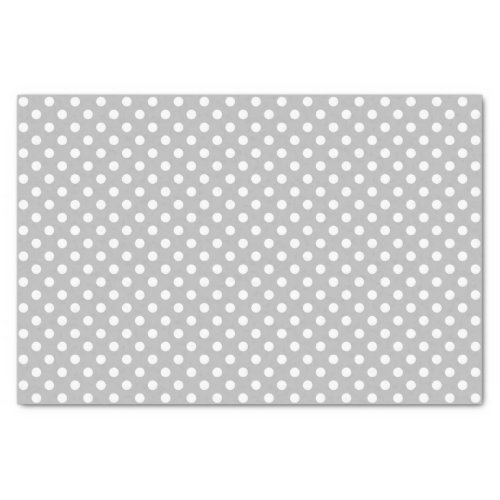 White Polka Dot on Gray Tissue Paper