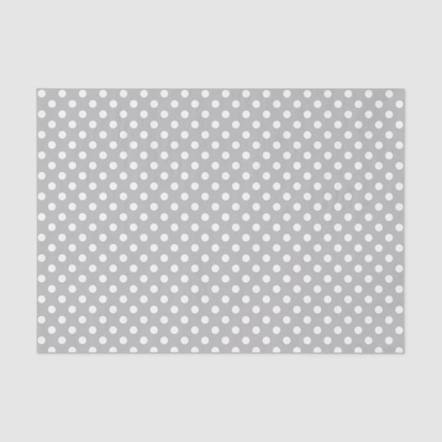 White Polka Dot on Gray Tissue Paper (Front)