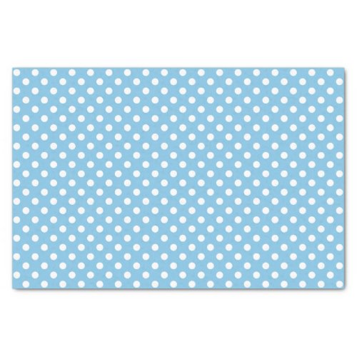 White Polka Dot on Light Blue Tissue Paper