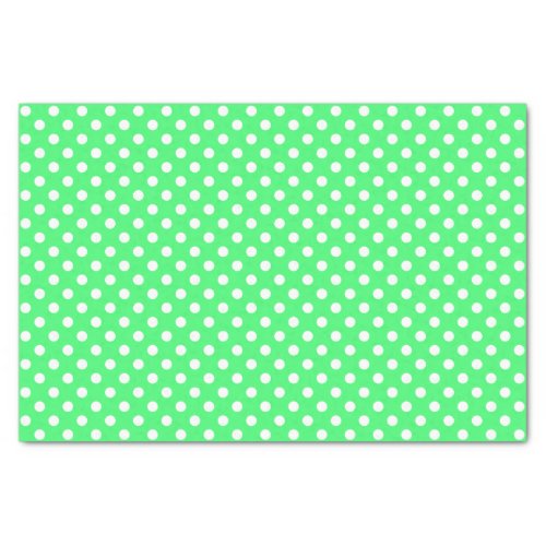 White Polka Dot on Light Green Tissue Paper