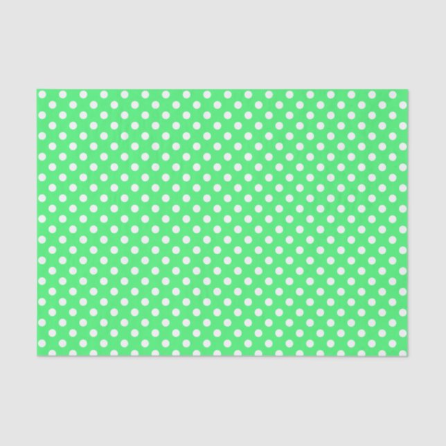 White Polka Dot on Light Green Tissue Paper (Front)