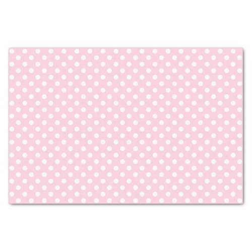White Polka Dot on Light Pink Tissue Paper